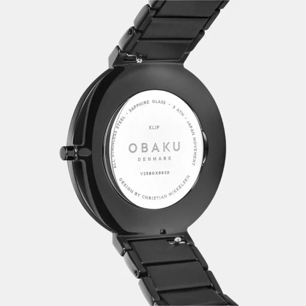 Obaku Men Black Analog Stainless Steel Watch V258LXBBSB