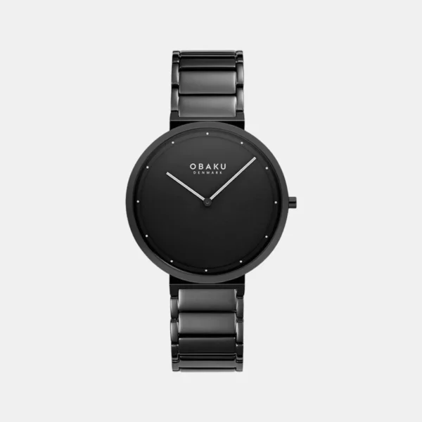 Obaku Men Black Analog Stainless Steel Watch V258LXBBSB