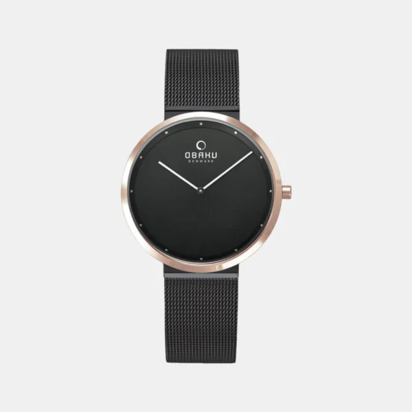 Obaku Men's Black Analog Stainless Steel Watch V230LXMBMB