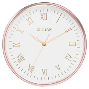 Titan Elegant 30.0 cm White Wall Clock: Silent, Majestic, and Modern W0001PA03