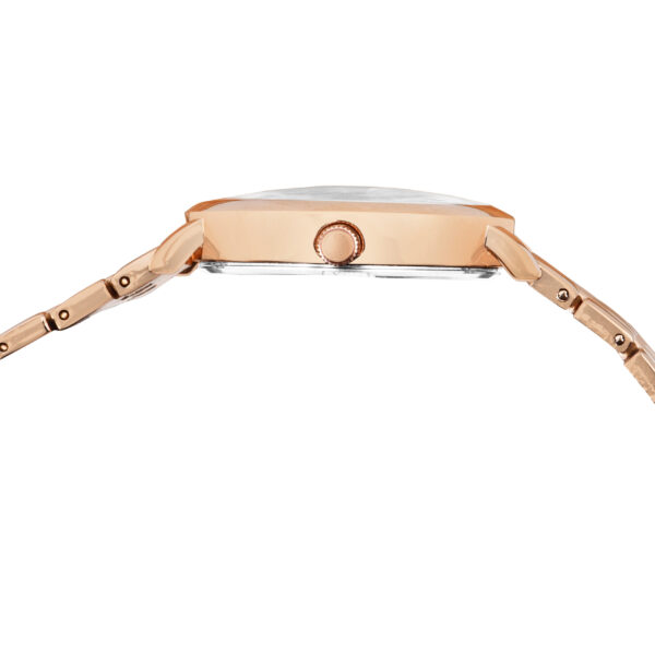 Celestial Gold Rose Quartz Watch with Rose Gold Leather Band