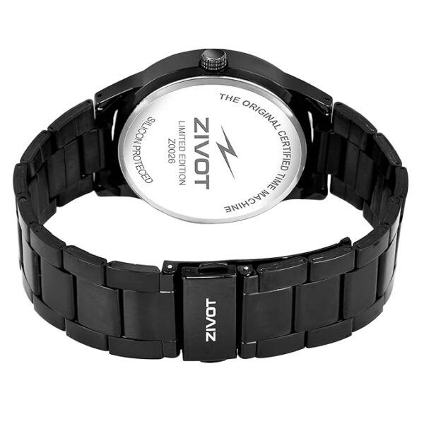 ZIVOT-0026 Analog Wrist Watch, Black Bezel & Silver Dial Design