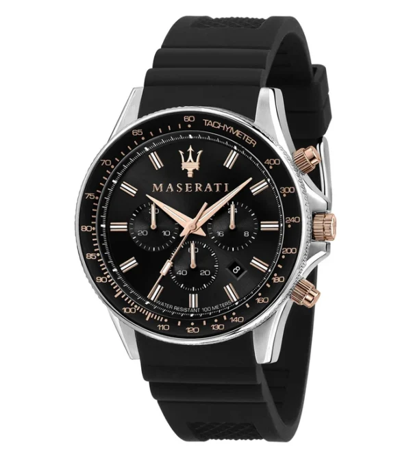 MASERATI Sfida Chronograph Watch for Men, Stainless Steel Case & Metal Strap