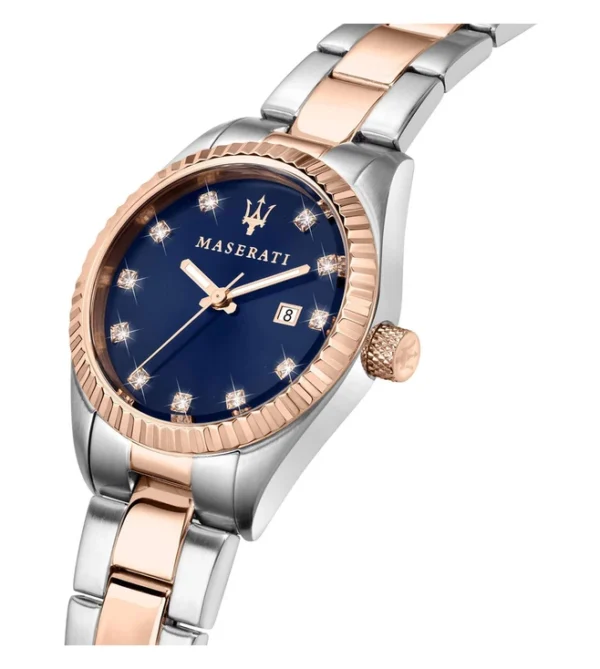 MASERATI Competition Analog Watch for Women, Blue Dial & Multicolor Stainless Steel Strap