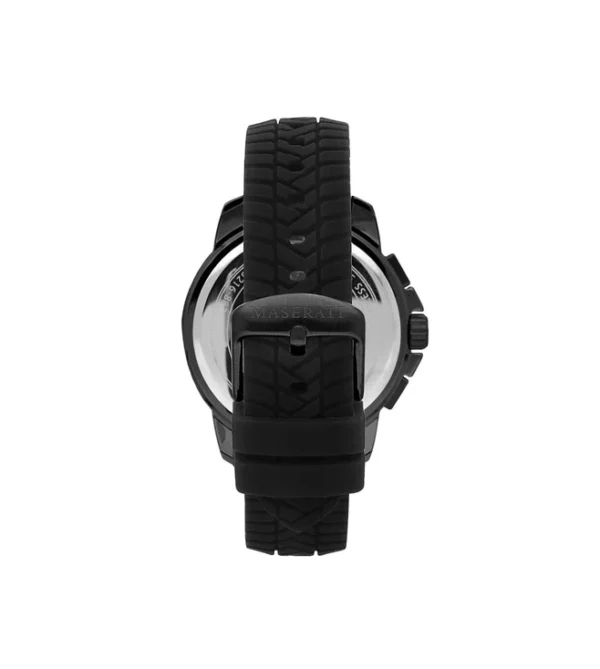 MASERATI Lifestyle Chronograph Watch for Men, Black Dial & Silicone Strap