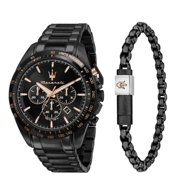 MASERATI Traguardo Chronograph Watch for Men with Quartz Movement and Bracelet