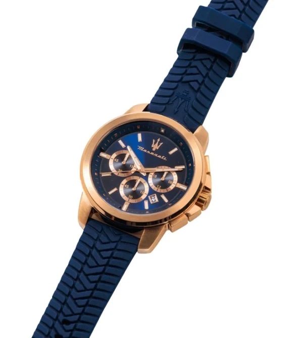 MASERATI Successo Chronograph Watch for Men, Sporty Dial & Silicone Strap