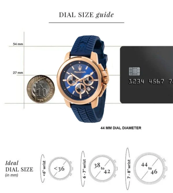 MASERATI Successo Chronograph Watch for Men, Sporty Dial & Silicone Strap