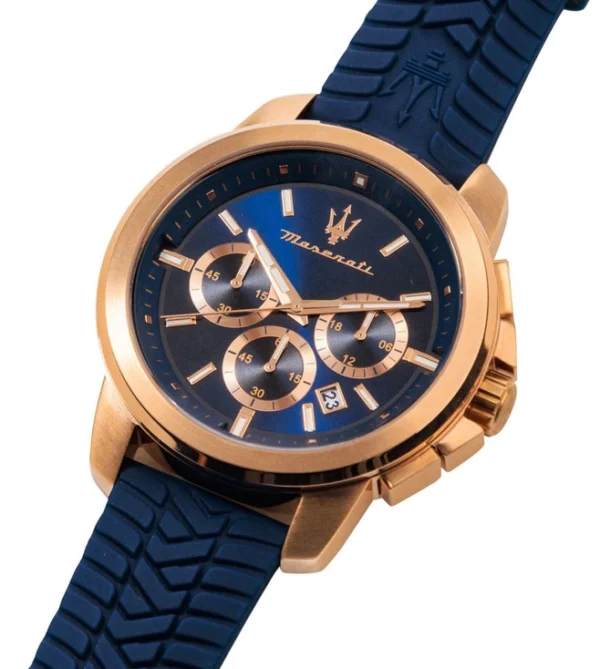 MASERATI Successo Chronograph Watch for Men, Sporty Dial & Silicone Strap