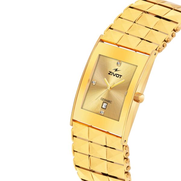 ZIVOT Gold Ceramic Pyramid Bracelet Watch