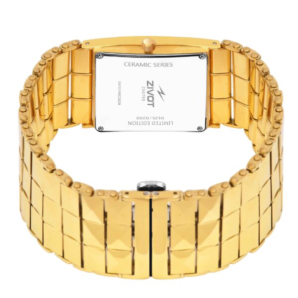 ZIVOT Gold Ceramic Pyramid Bracelet Watch