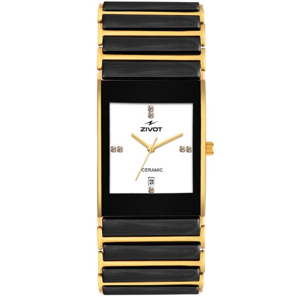 ZIVOT Gold Ceramic Men's Wrist Watch