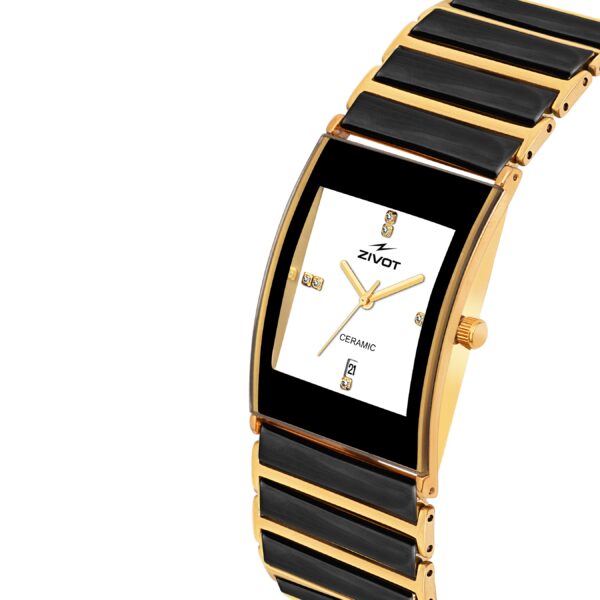 ZIVOT Gold Ceramic Men's Wrist Watch