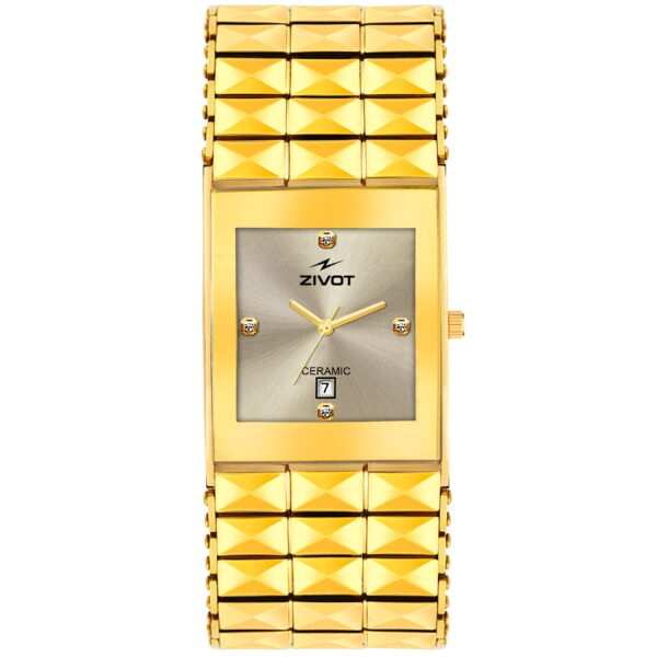 ZIVOT Gold Pyramid Ceramic Wrist Watch