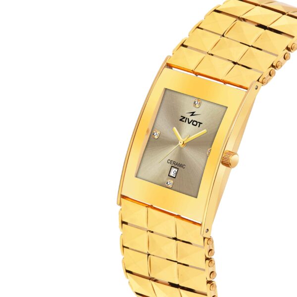 ZIVOT Gold Pyramid Ceramic Wrist Watch