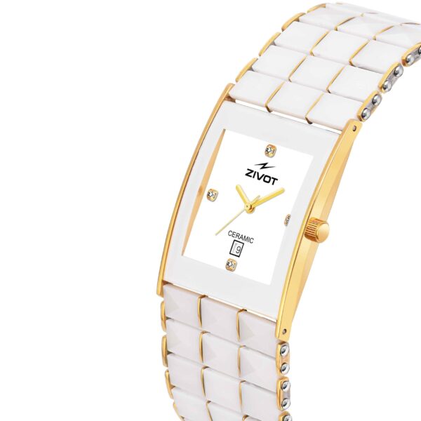 Zivot Ceramic Gold-White Wrist Watch