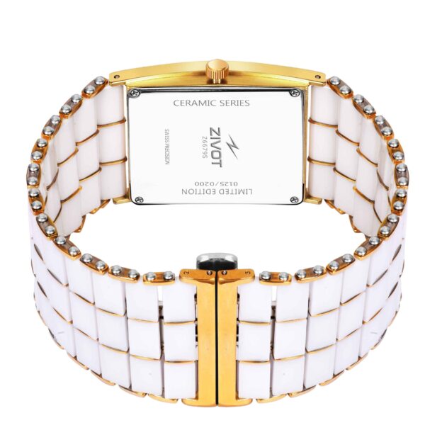 Zivot Ceramic Gold-White Wrist Watch