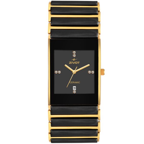 ZIVOT Classic Black & Gold Ceramic Watch