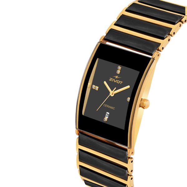 ZIVOT Classic Black & Gold Ceramic Watch