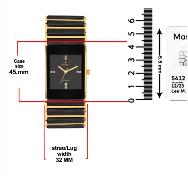 ZIVOT Classic Black & Gold Ceramic Watch