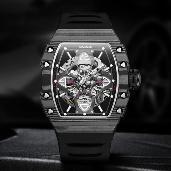 HANBORO Skeleton Tourbillon-Inspired Automatic Watch