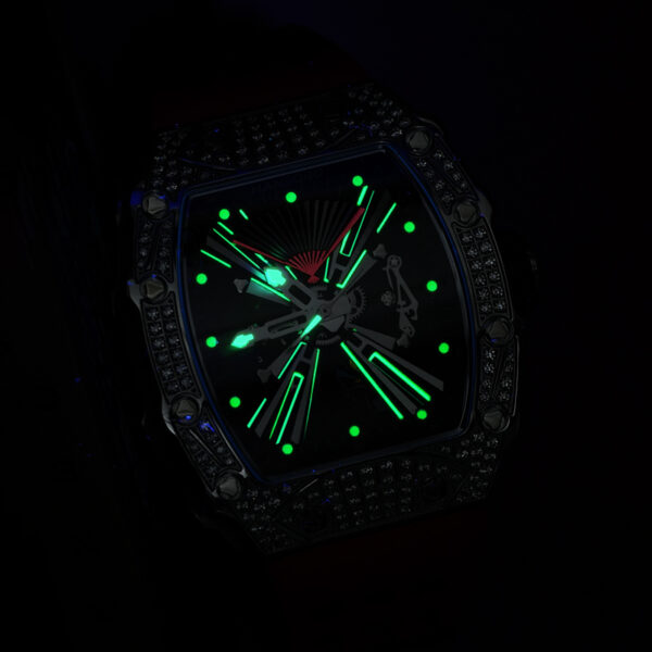 Hanboro Luxury Skeleton Rose Gold Dial Watch