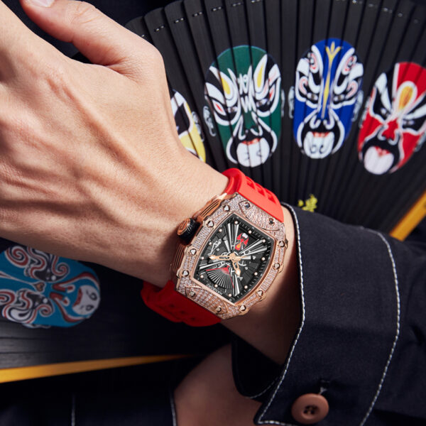 Hanboro Luxury Skeleton Rose Gold Dial Watch