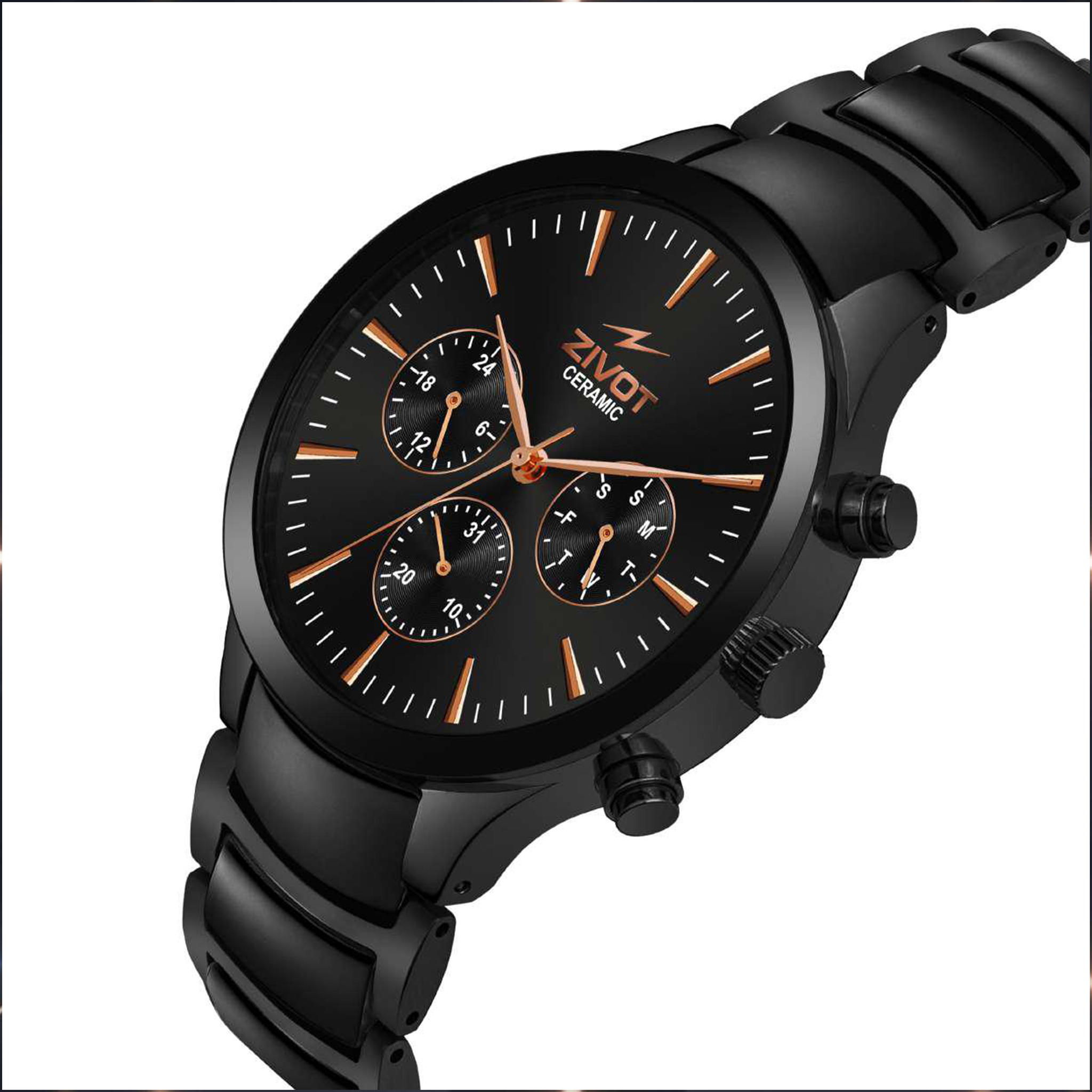 ZIVOT Black Ceramic Chronograph Watch