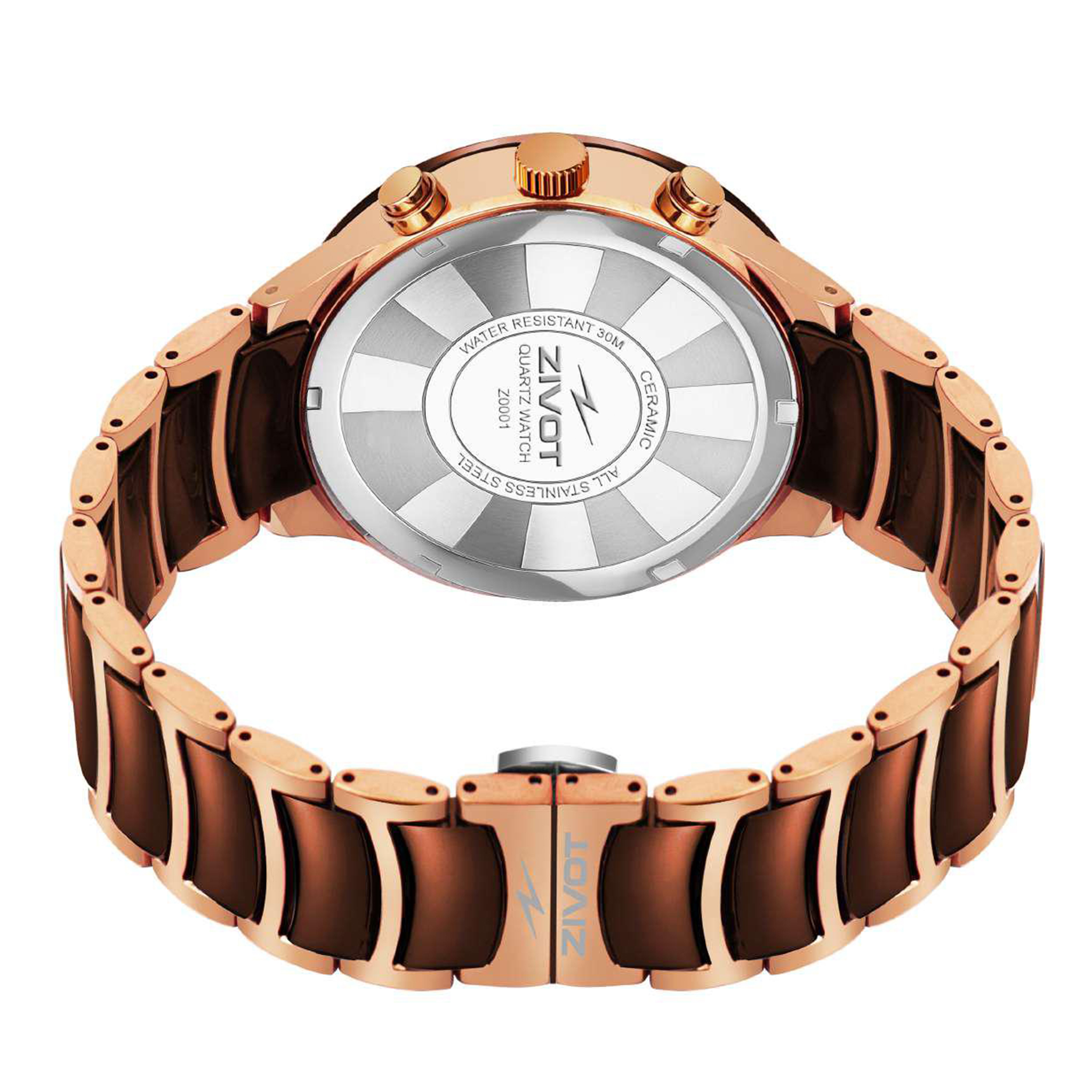 ZIVOT Brown Rose Gold Ceramic Watch